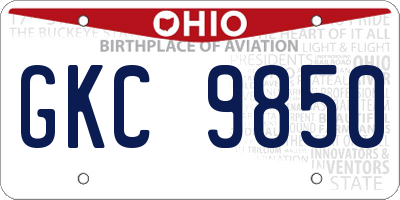 OH license plate GKC9850