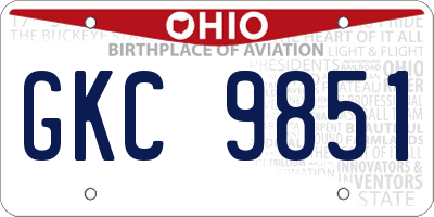OH license plate GKC9851