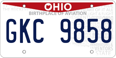 OH license plate GKC9858