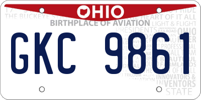 OH license plate GKC9861