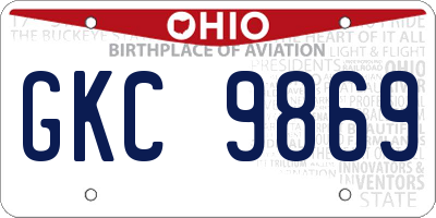 OH license plate GKC9869