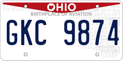 OH license plate GKC9874