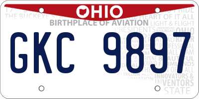OH license plate GKC9897