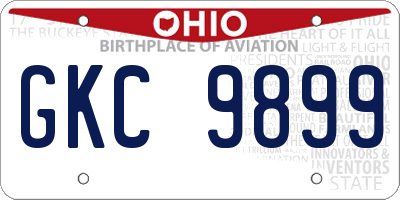 OH license plate GKC9899