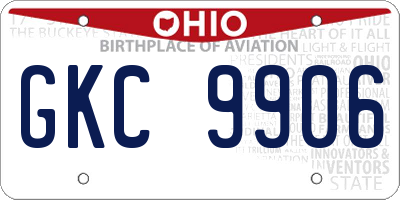 OH license plate GKC9906