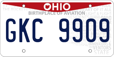 OH license plate GKC9909