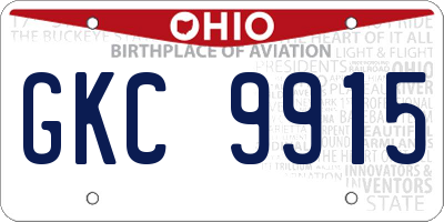 OH license plate GKC9915
