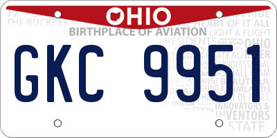 OH license plate GKC9951
