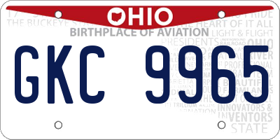 OH license plate GKC9965