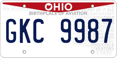 OH license plate GKC9987