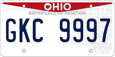 OH license plate GKC9997