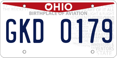 OH license plate GKD0179