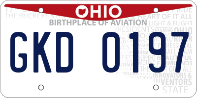 OH license plate GKD0197