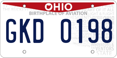 OH license plate GKD0198