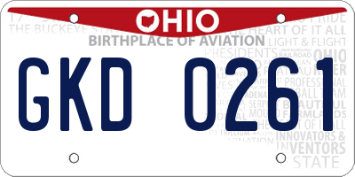 OH license plate GKD0261