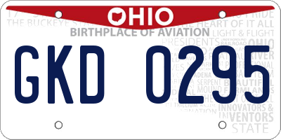 OH license plate GKD0295