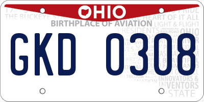 OH license plate GKD0308