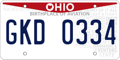 OH license plate GKD0334
