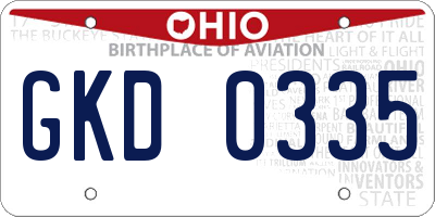 OH license plate GKD0335