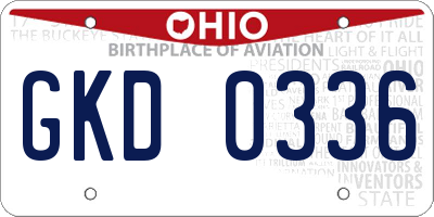 OH license plate GKD0336