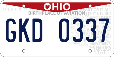 OH license plate GKD0337