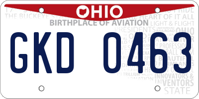 OH license plate GKD0463