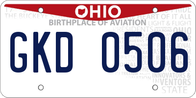 OH license plate GKD0506