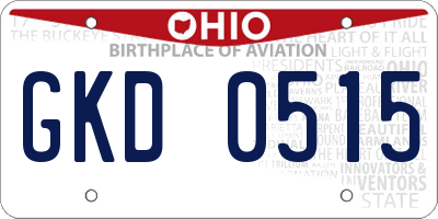 OH license plate GKD0515