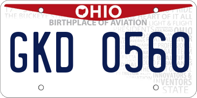 OH license plate GKD0560