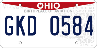 OH license plate GKD0584