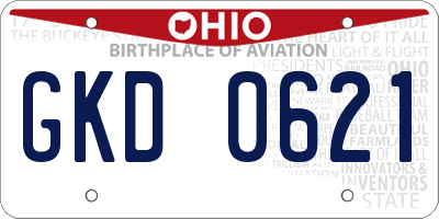 OH license plate GKD0621