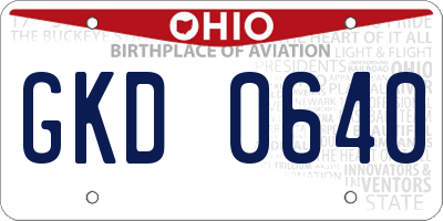OH license plate GKD0640