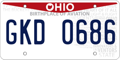 OH license plate GKD0686