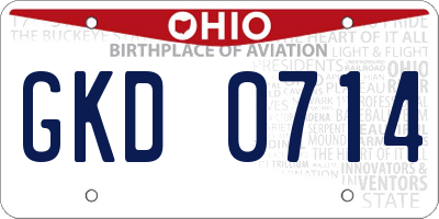 OH license plate GKD0714