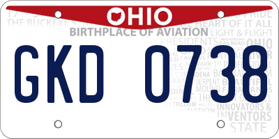 OH license plate GKD0738