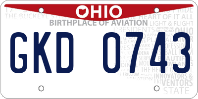 OH license plate GKD0743
