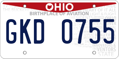 OH license plate GKD0755