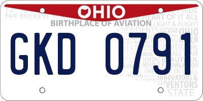 OH license plate GKD0791