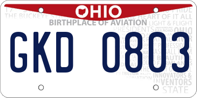 OH license plate GKD0803