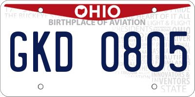 OH license plate GKD0805