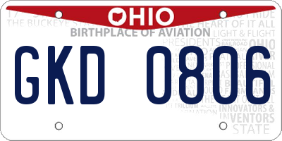 OH license plate GKD0806