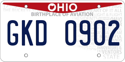 OH license plate GKD0902