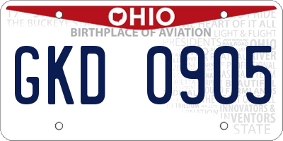 OH license plate GKD0905