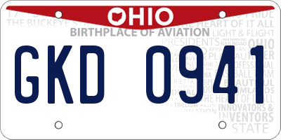 OH license plate GKD0941