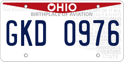 OH license plate GKD0976