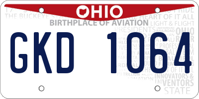 OH license plate GKD1064