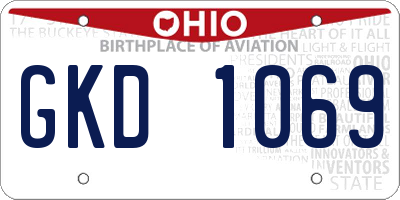 OH license plate GKD1069