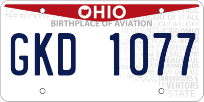 OH license plate GKD1077