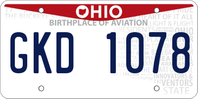 OH license plate GKD1078