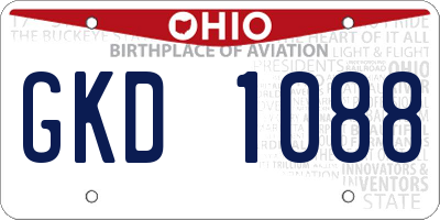 OH license plate GKD1088